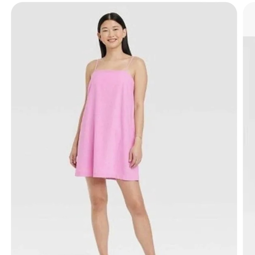 A New Day pink spaghetti strap dress. Size Medium